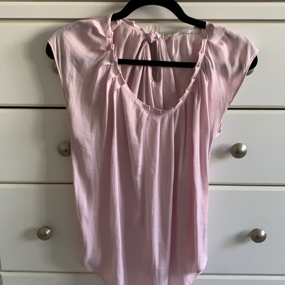 flowy pink blouse